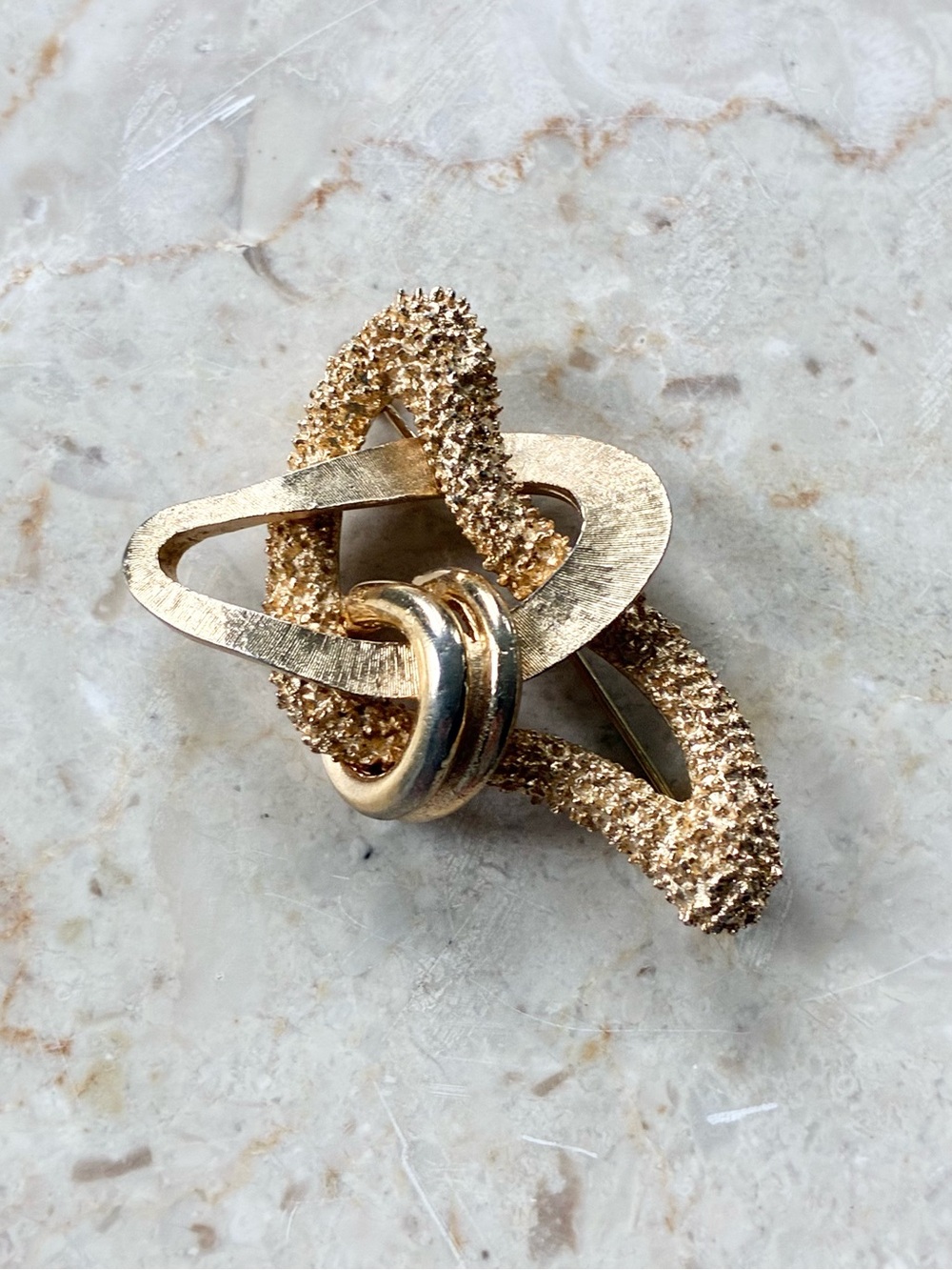Coro Vintage Gold Tone Abstract Brooch Pin